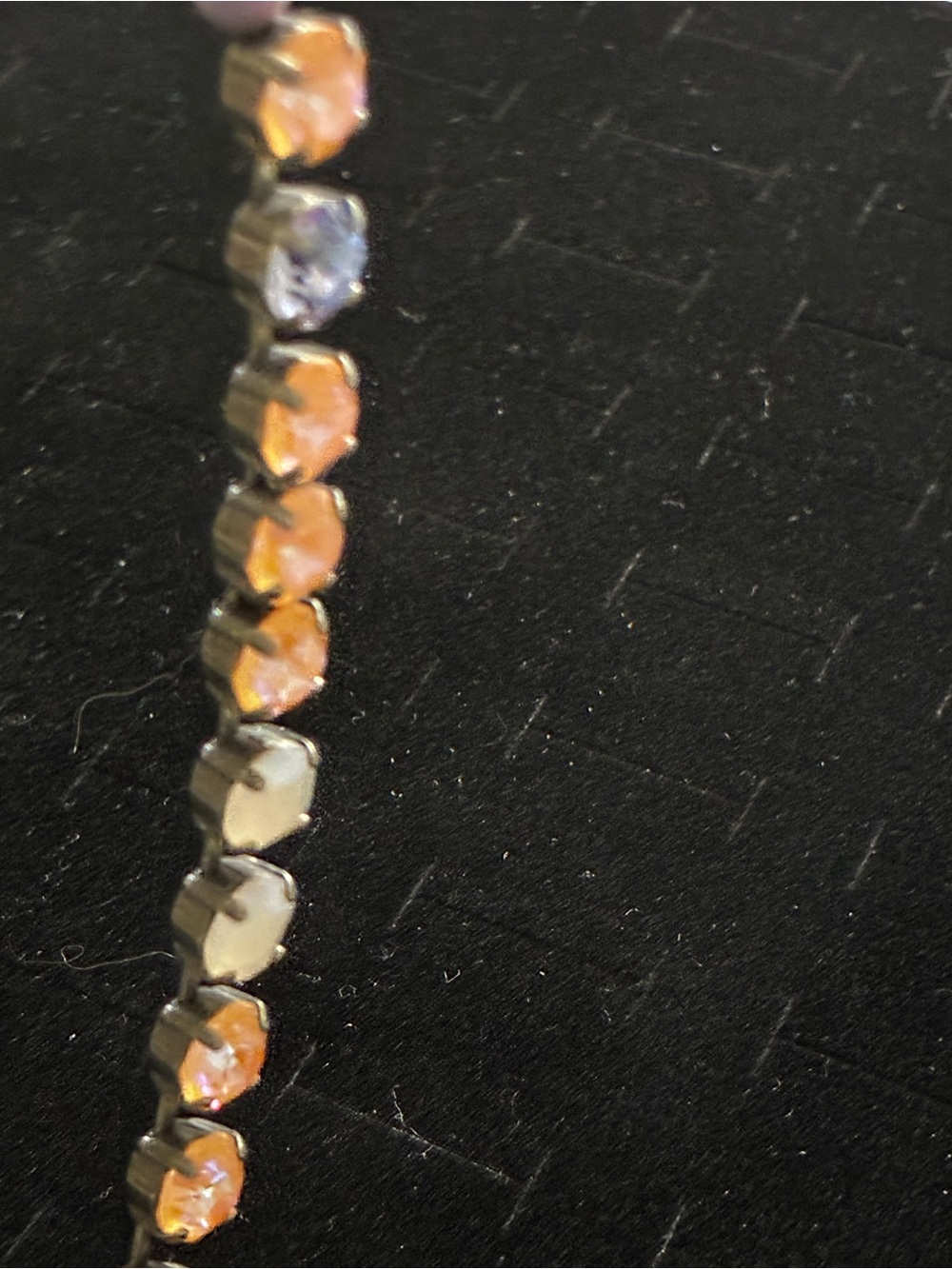 Sabika’s Aurora Orange Crystal Tennis Necklace with Swarovski Crystals. - Picture 6 of 9